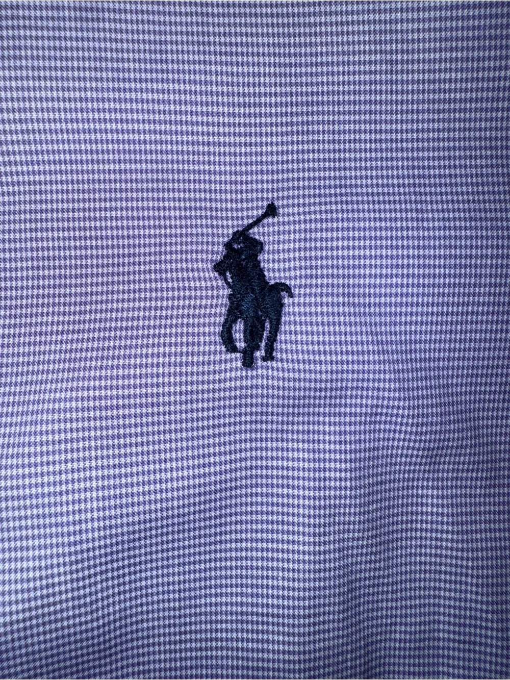 Ralph Lauren Blue Micro-Check Custom Fit Dress Shirt Boys Youth size 14